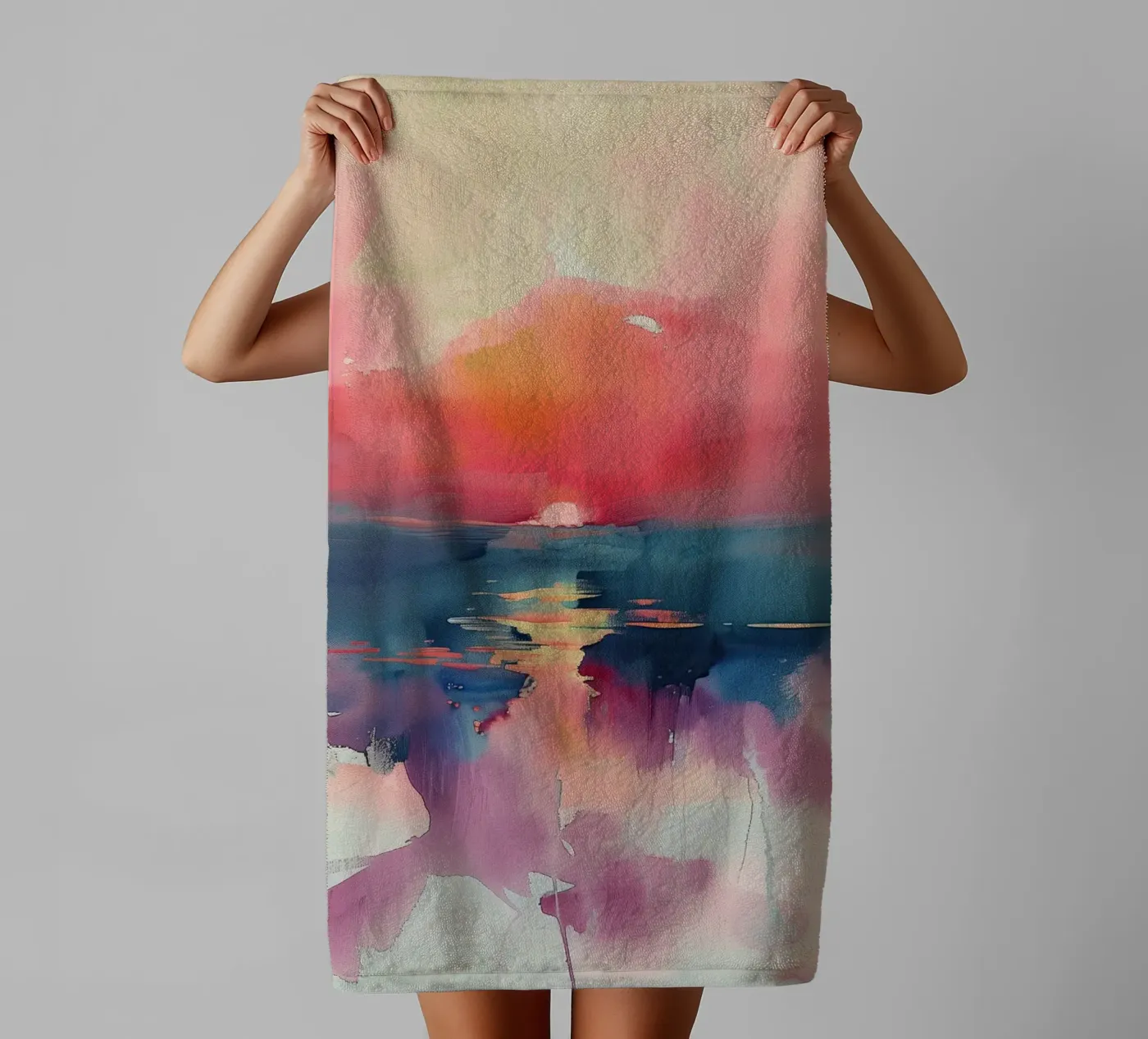 Sunset Reflection badhanddoek van Hazia
