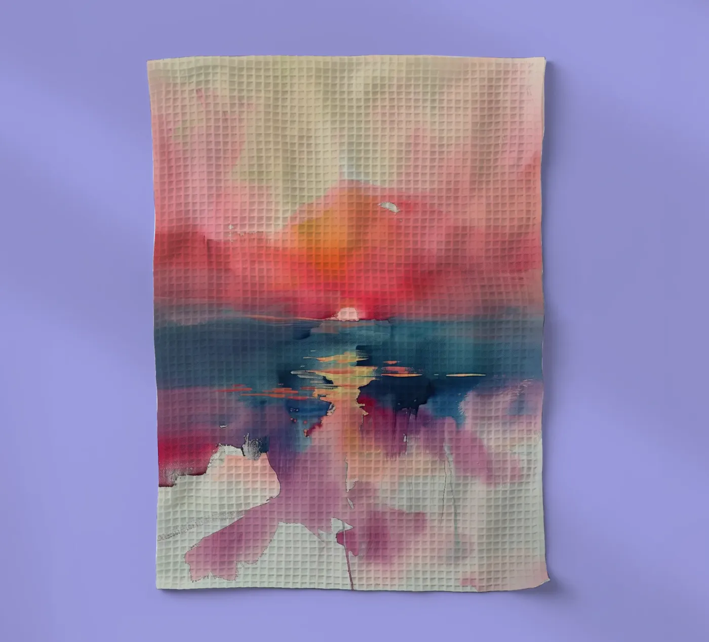 Sunset Reflection tea towel by Hazia