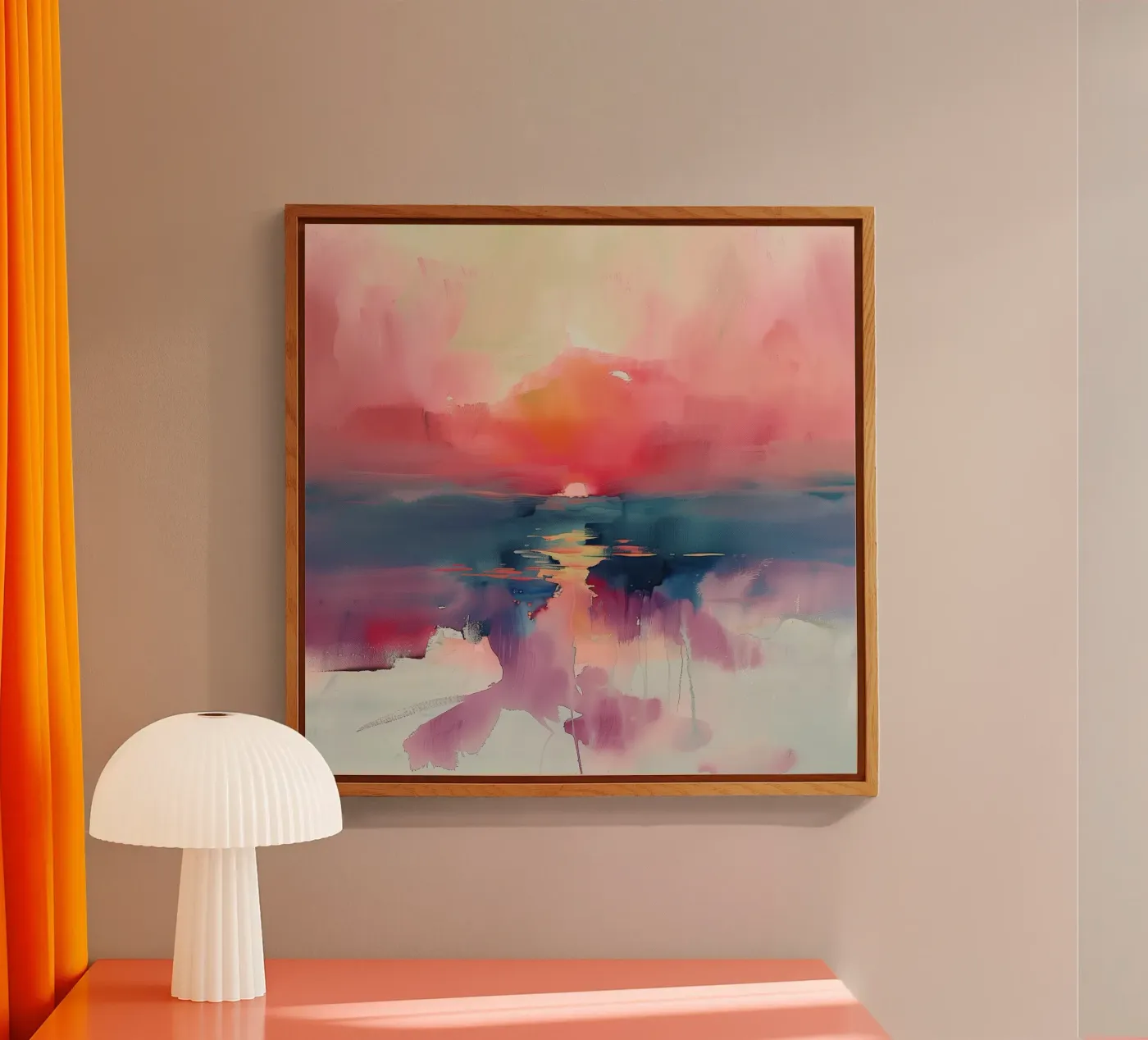 Sunset Reflection acryl van Hazia