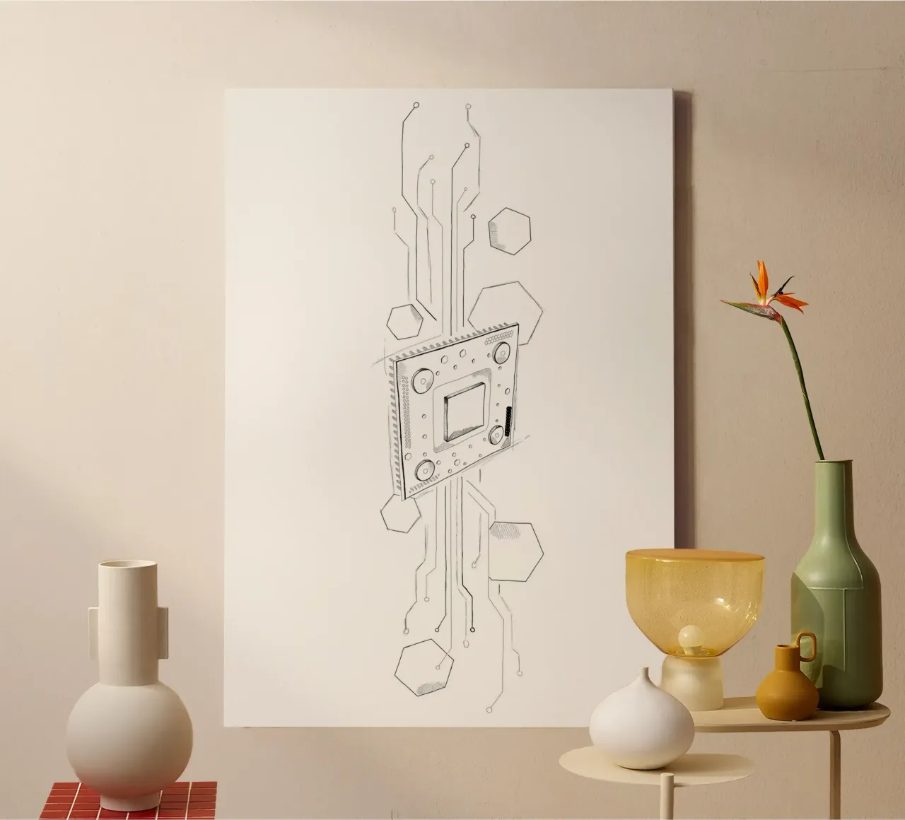CPU | Lineart tela con Cornice a cassetta da venten