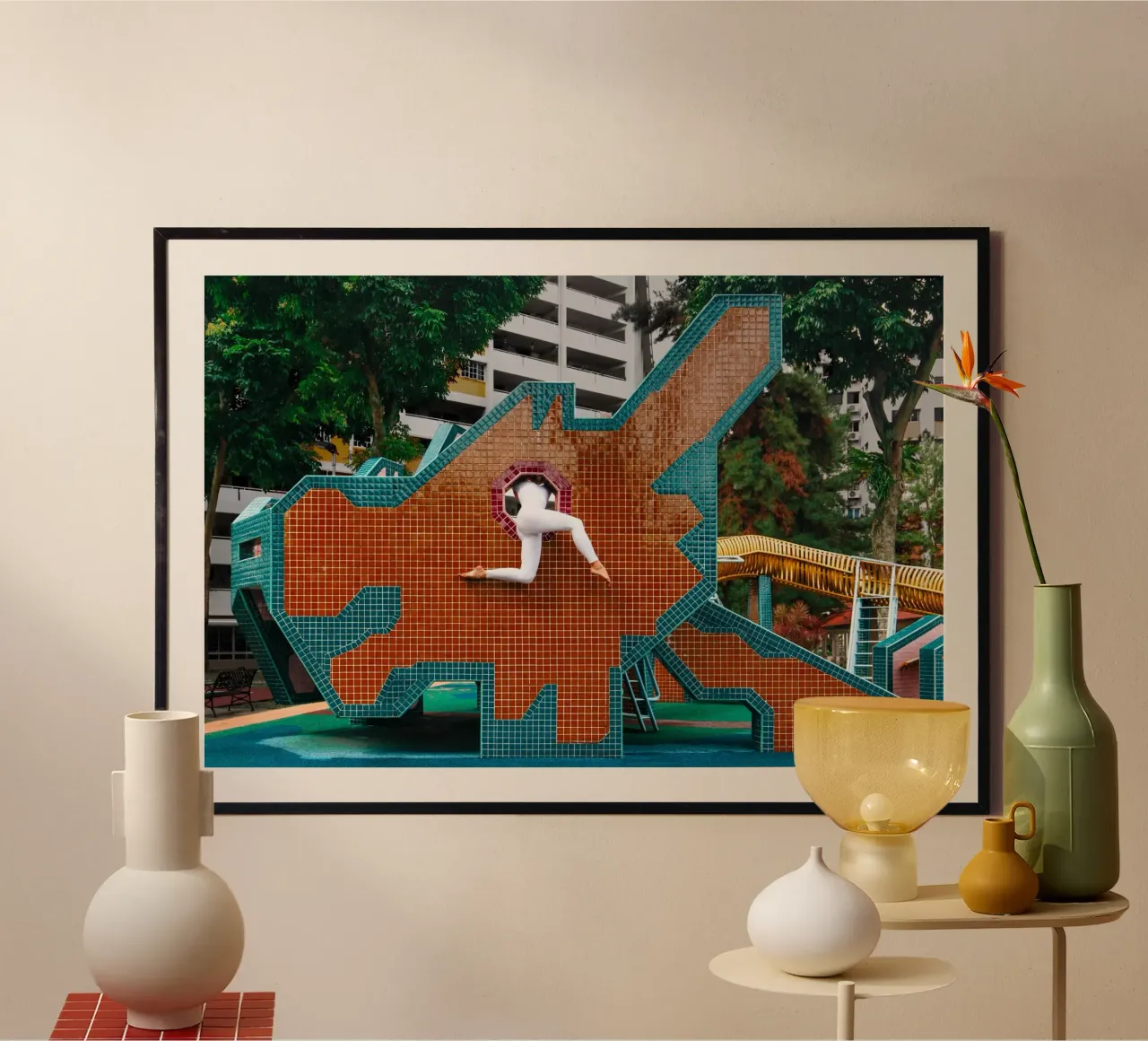 Singapore #2 poster con telaio in alluminio da The Urban Yoga