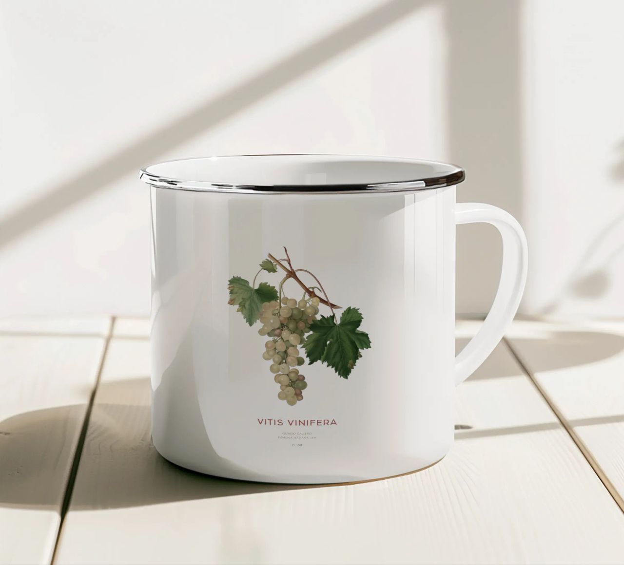 Vite comune o Vitis vinifera tazza in smalto da Vintagrafica