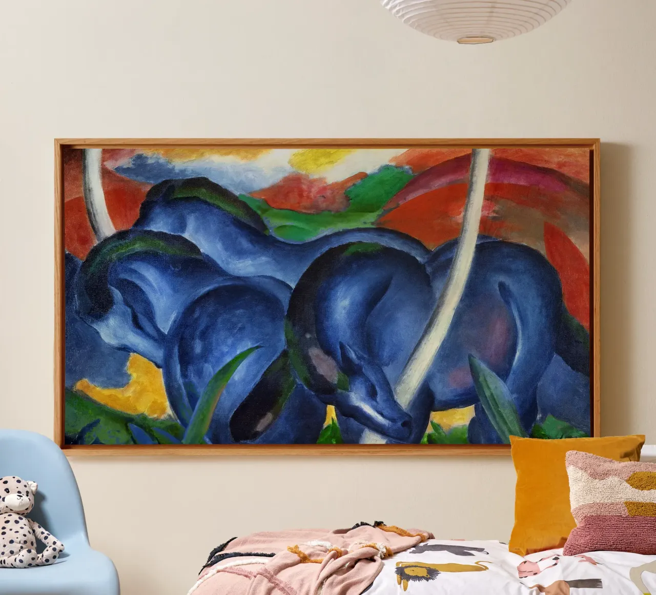 Franz Marc - I grandi cavalli blu tela con Cornice a cassetta da ARTOTHEK