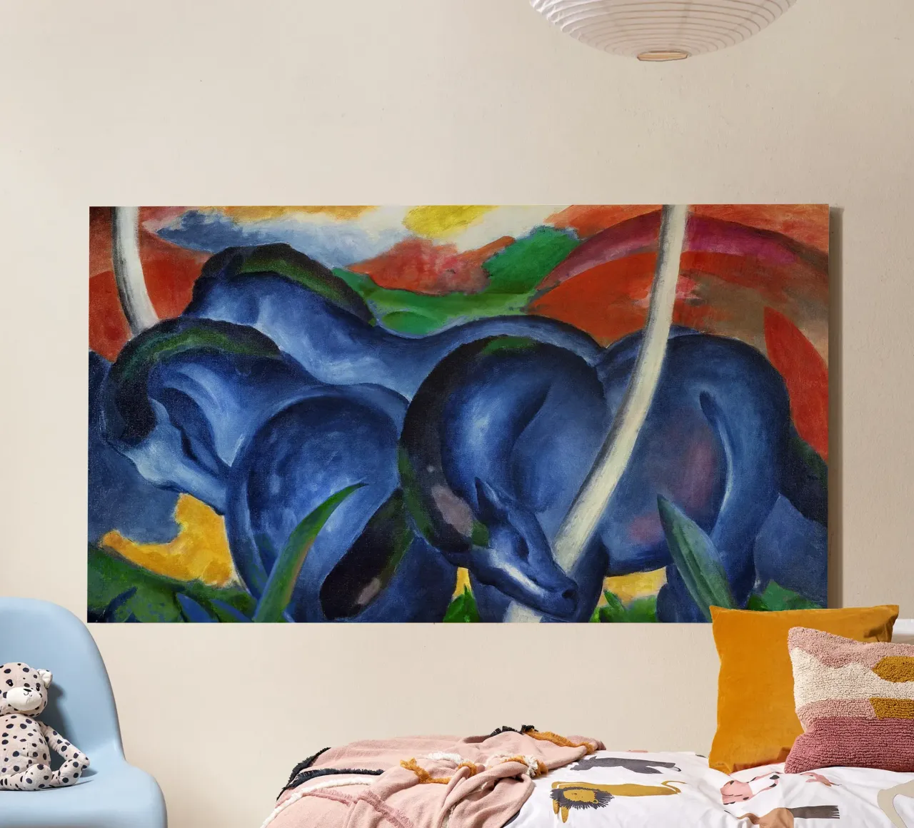 Franz Marc - I grandi cavalli blu tela con Cornice a cassetta da ARTOTHEK