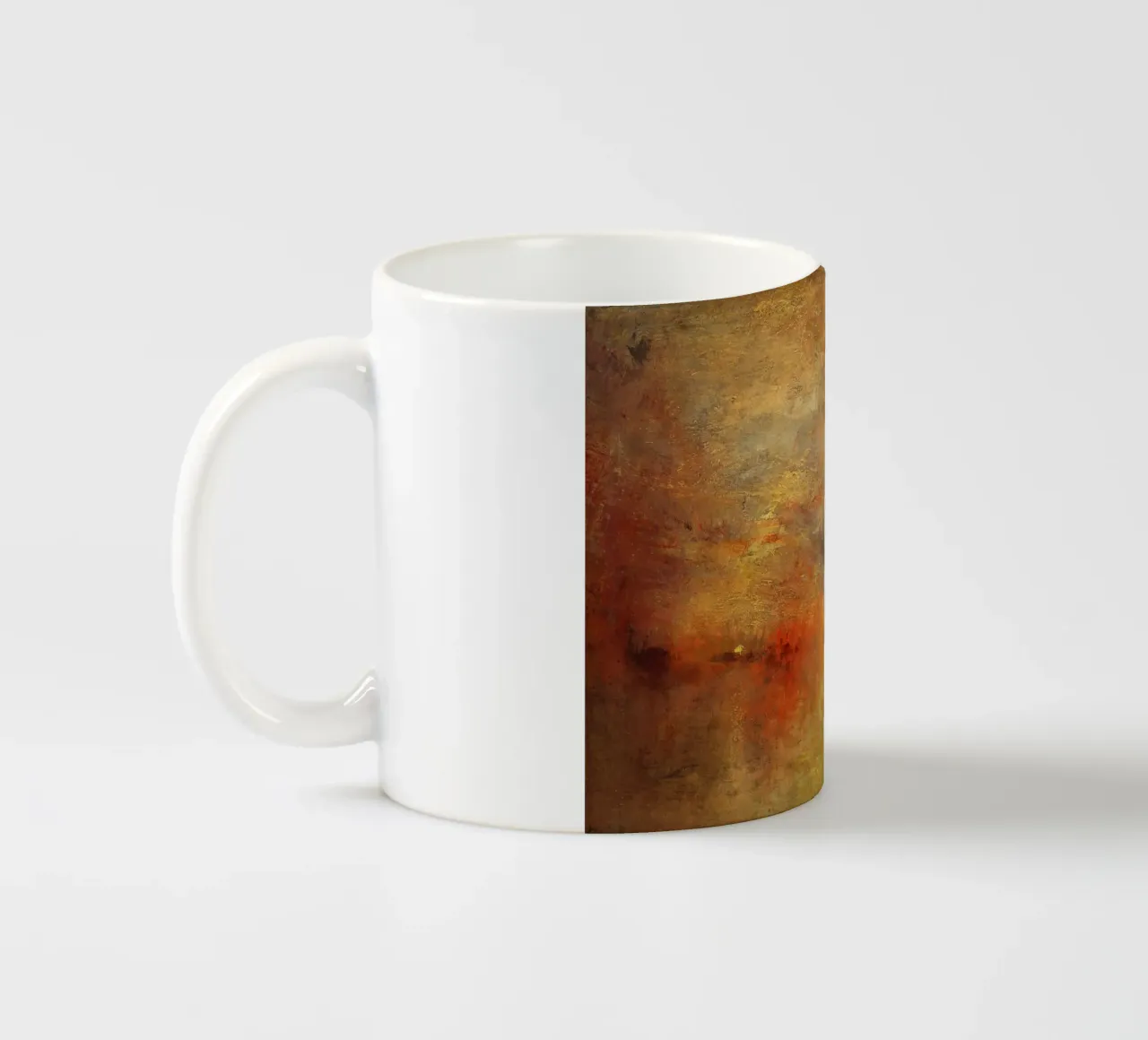 Turner - Il sole che tramonta su un lago tazza in ceramica da ARTOTHEK