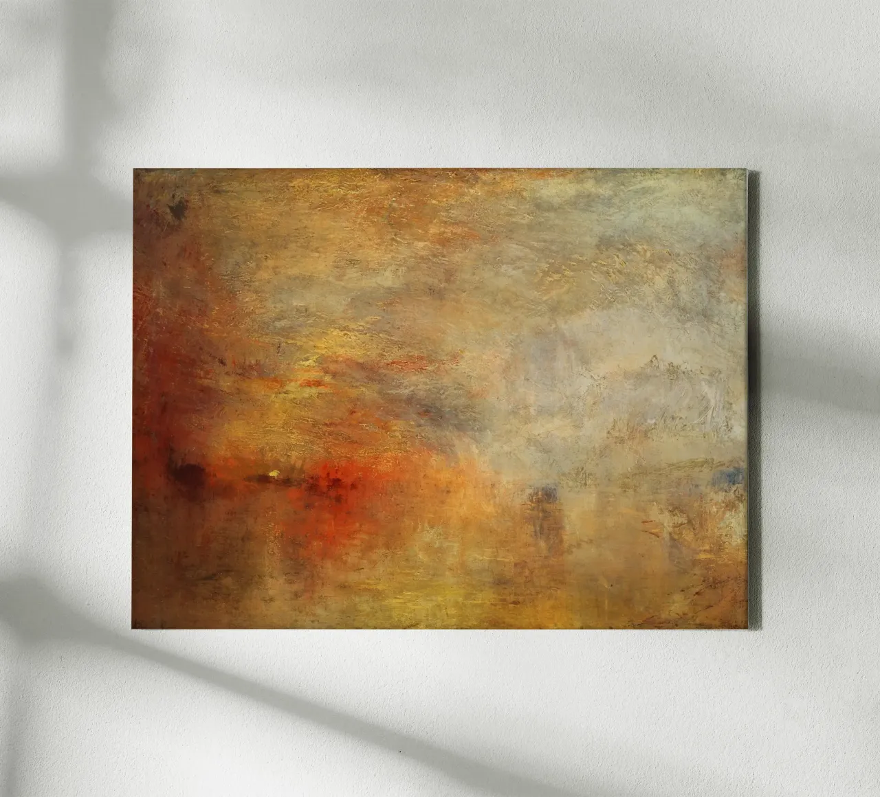 Turner - Sun Setting over a Lake canvas with Floater frame by ARTOTHEK