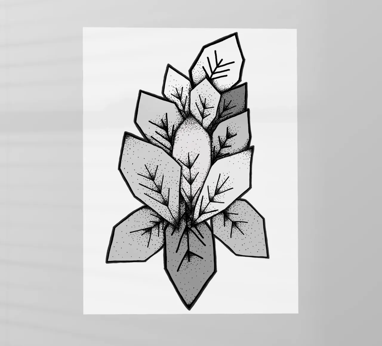 Lineart | geometric leaves backlit film by venten