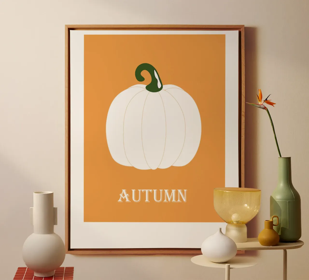 Herfst canvas met Baklijst van SunflowerDE