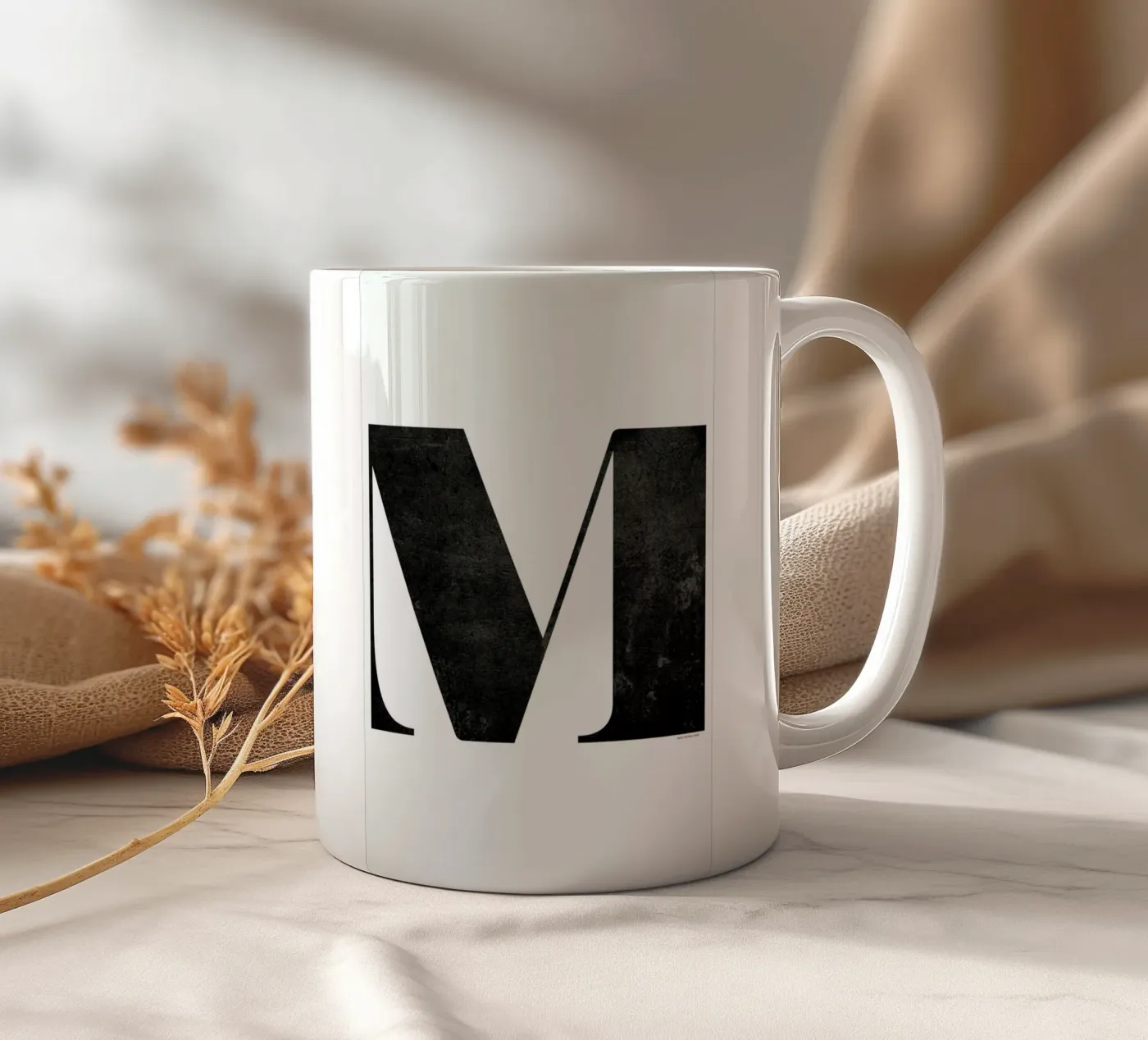 M ceramic mug by The Wall Shop