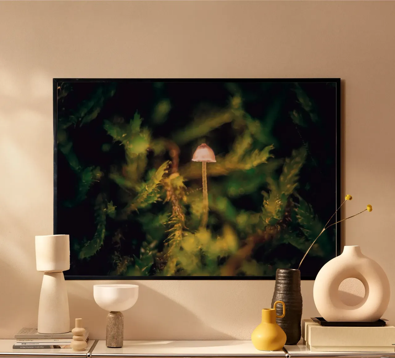 Photo of a small mushroom in the moss poster by Neige Nature Capture
