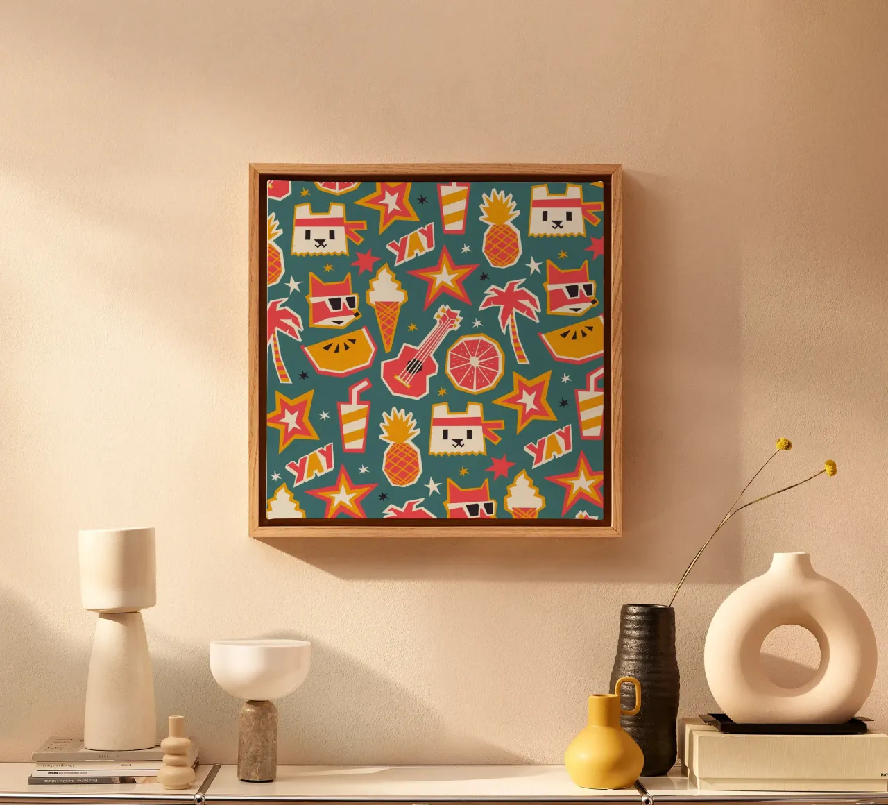 Summer is yay! canvas met Baklijst van Yetiland
