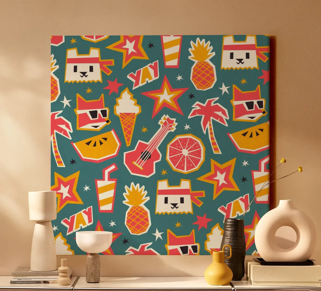 Summer is yay! canvas met Baklijst van Yetiland