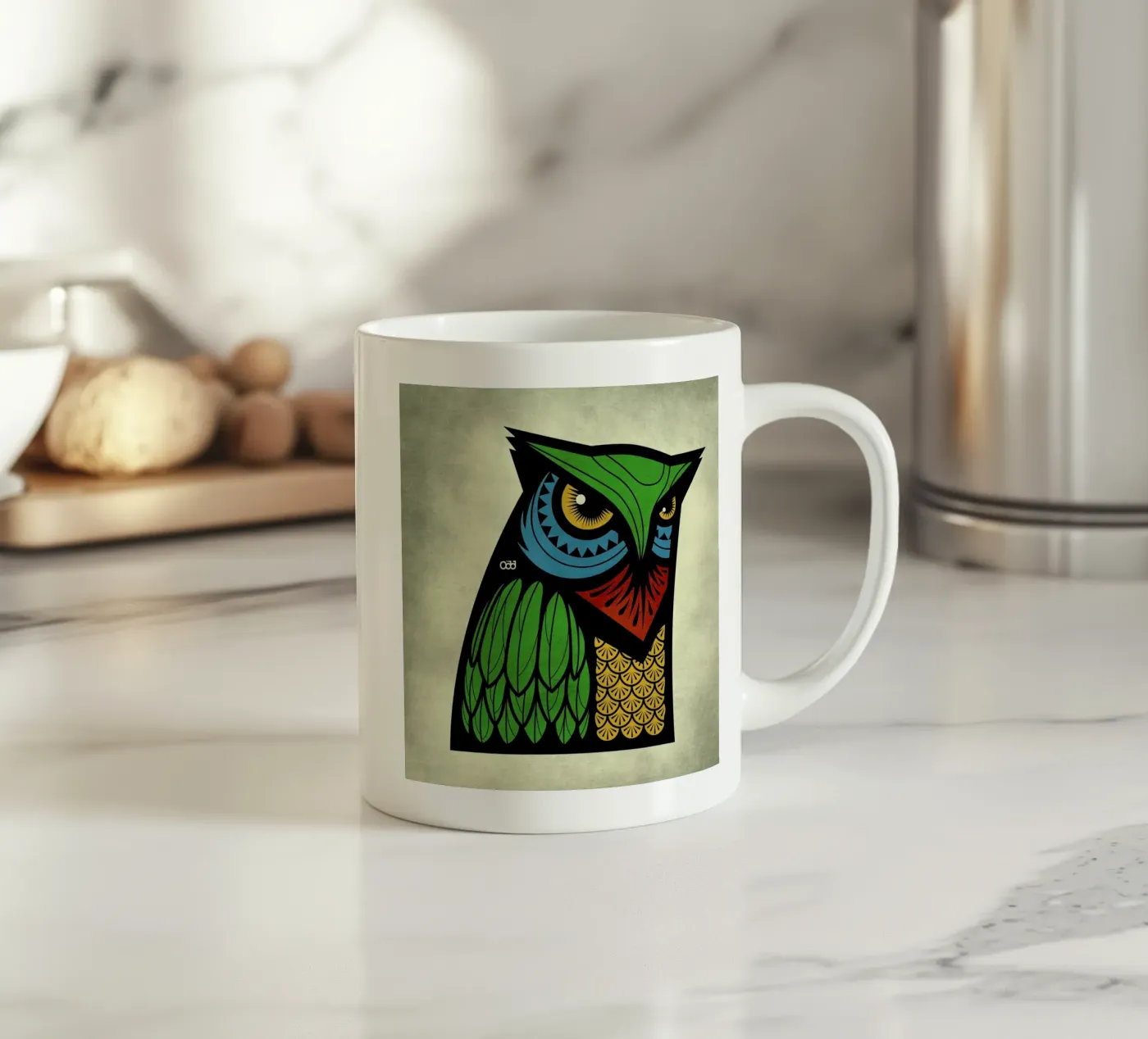 Owl ceramic mug by Oscar Odd Diodoro