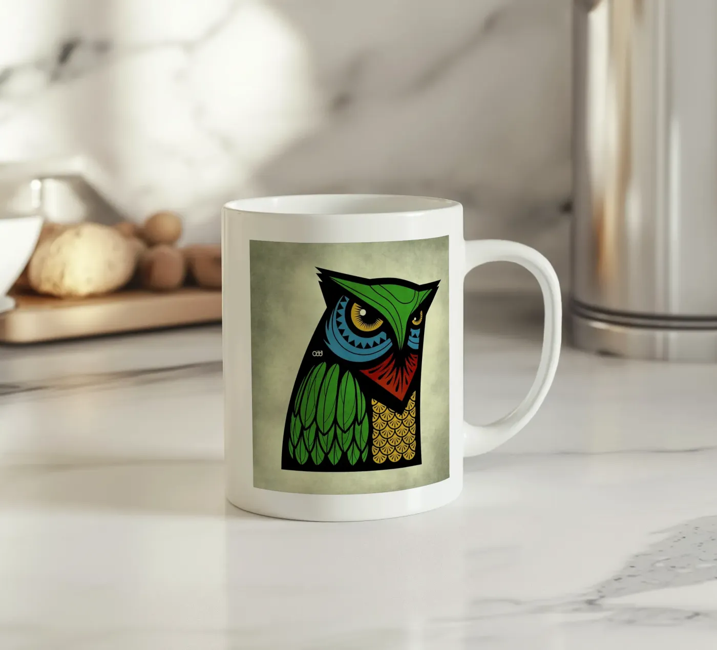 Owl ceramic mug by Oscar Odd Diodoro