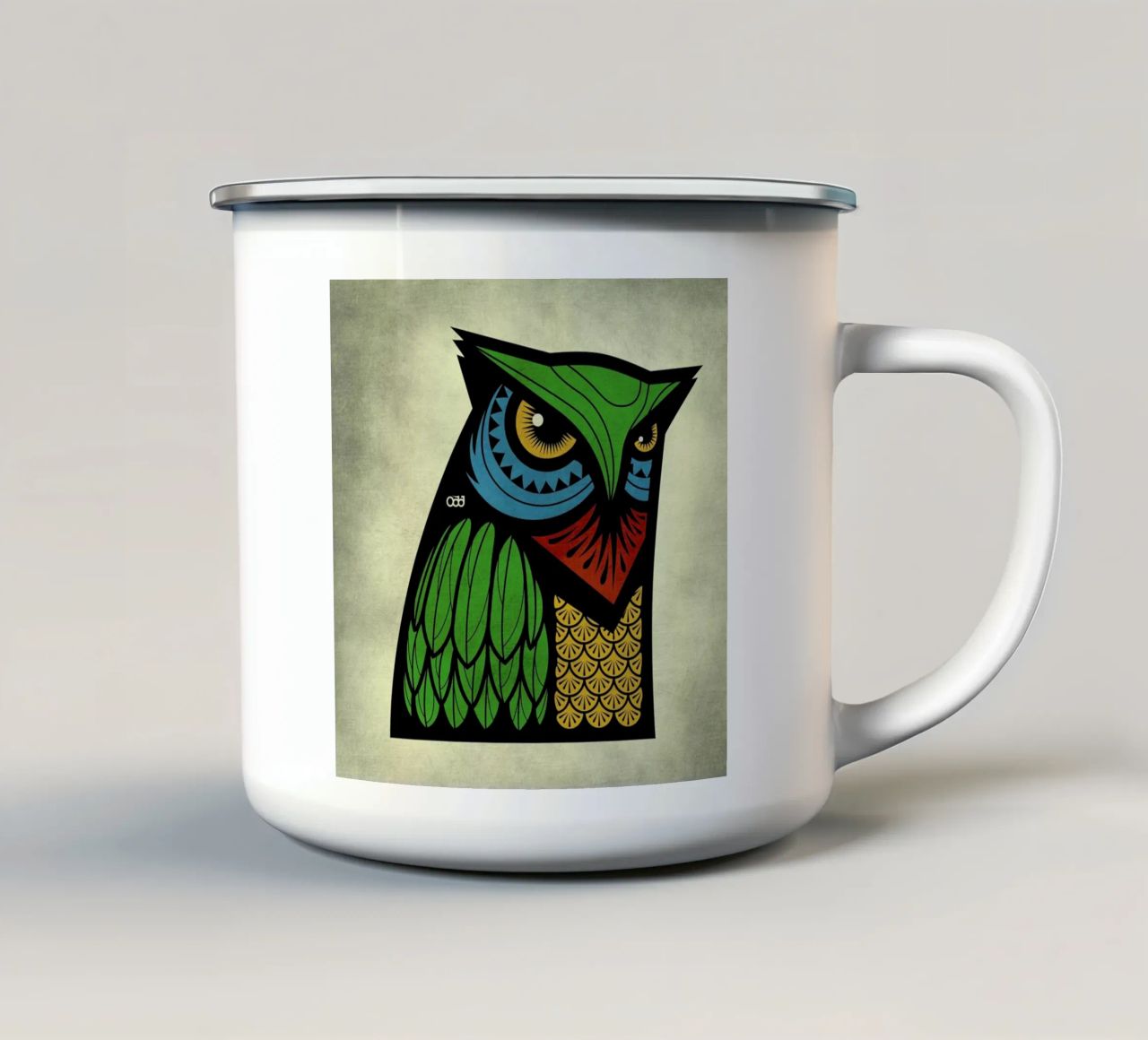 Owl tazza in smalto da Oscar Odd Diodoro