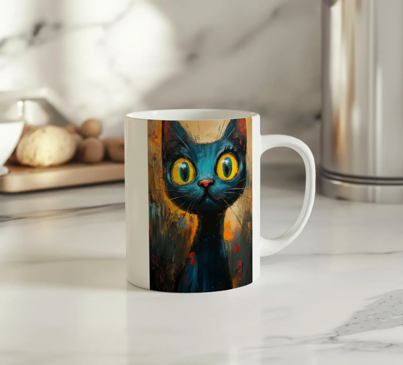 Kat ceramic mug by Art Unleashed