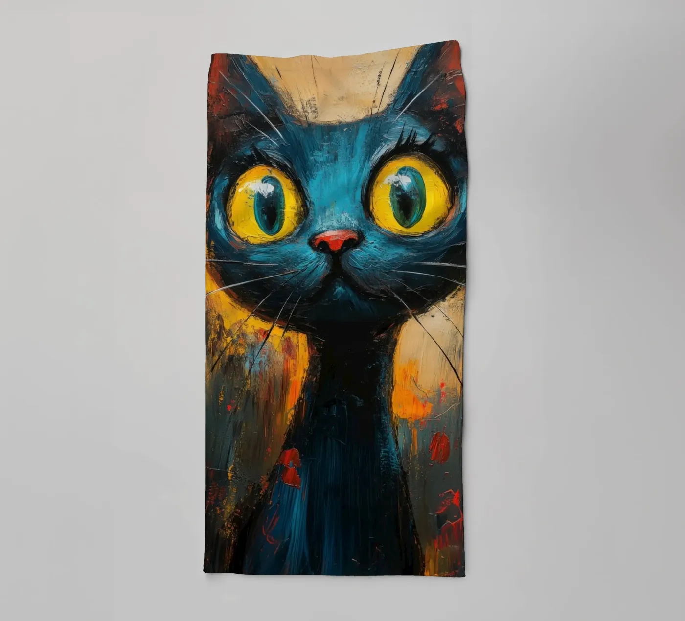 Kat badhanddoek van Art Unleashed