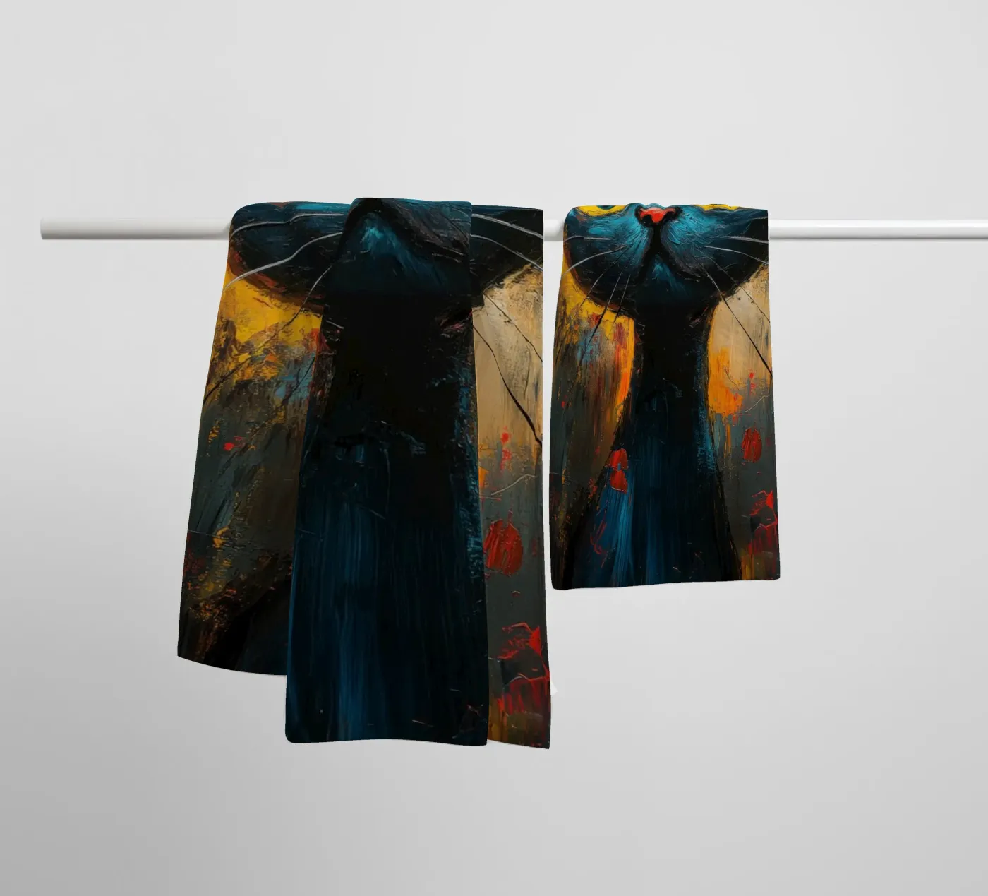 Kat badhanddoek van Art Unleashed