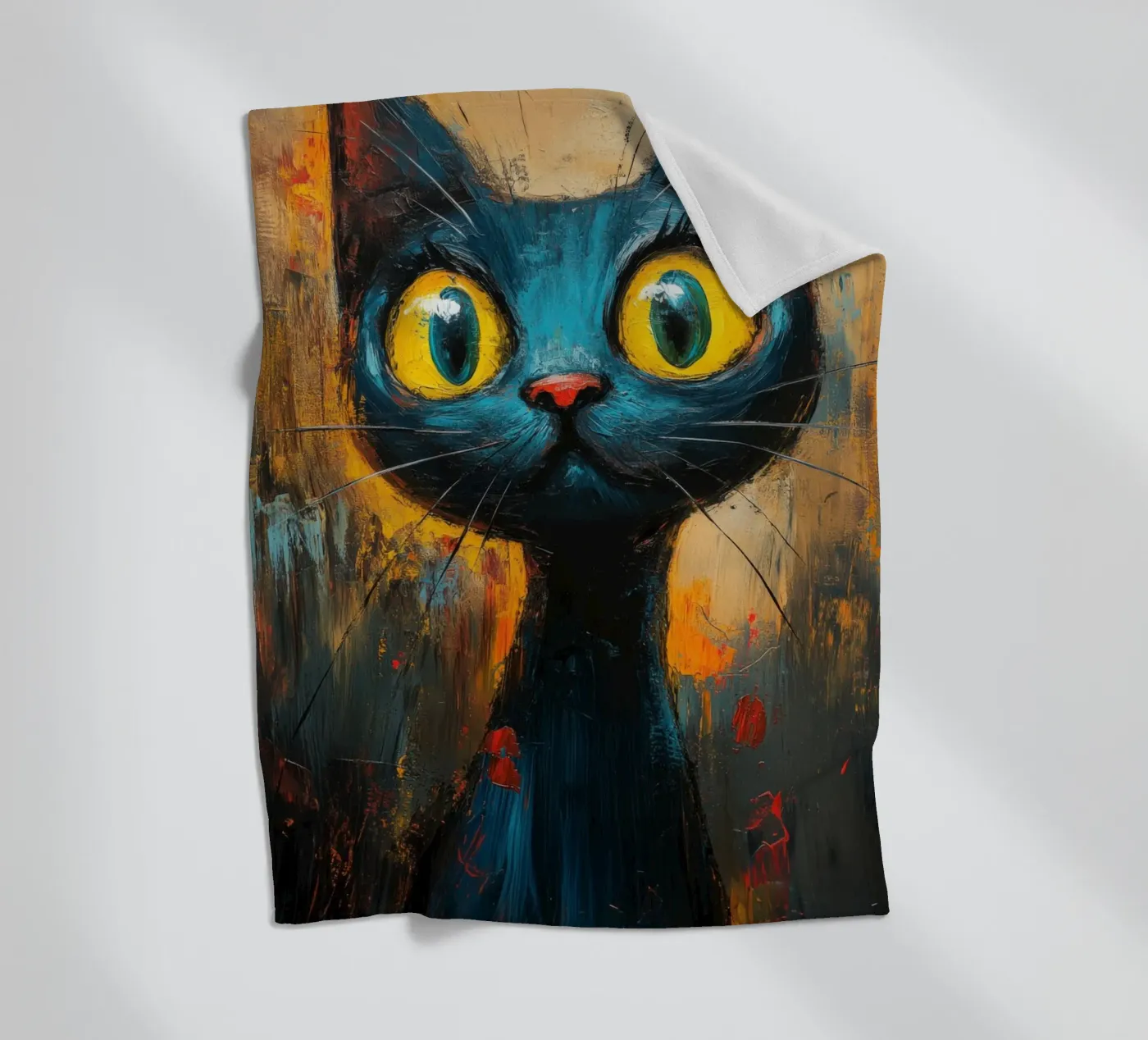 Kat fleecedeken van Art Unleashed