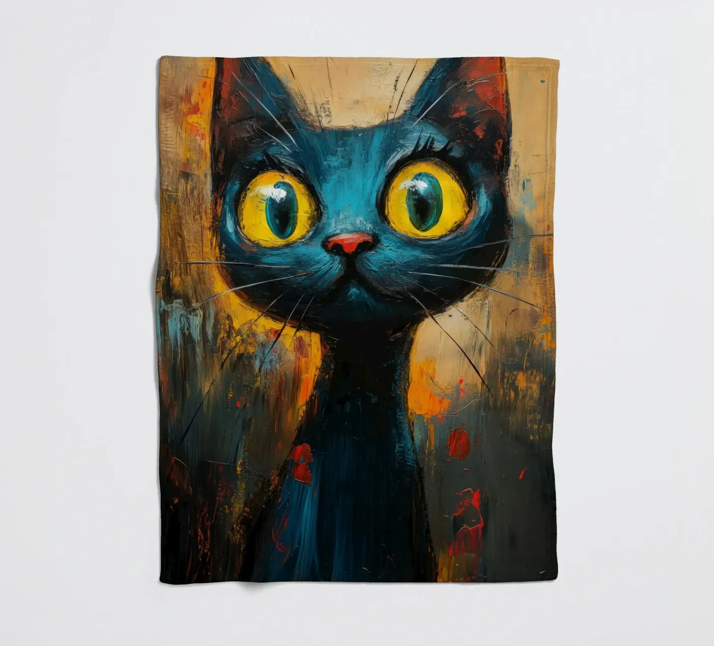 Kat fleecedeken van Art Unleashed