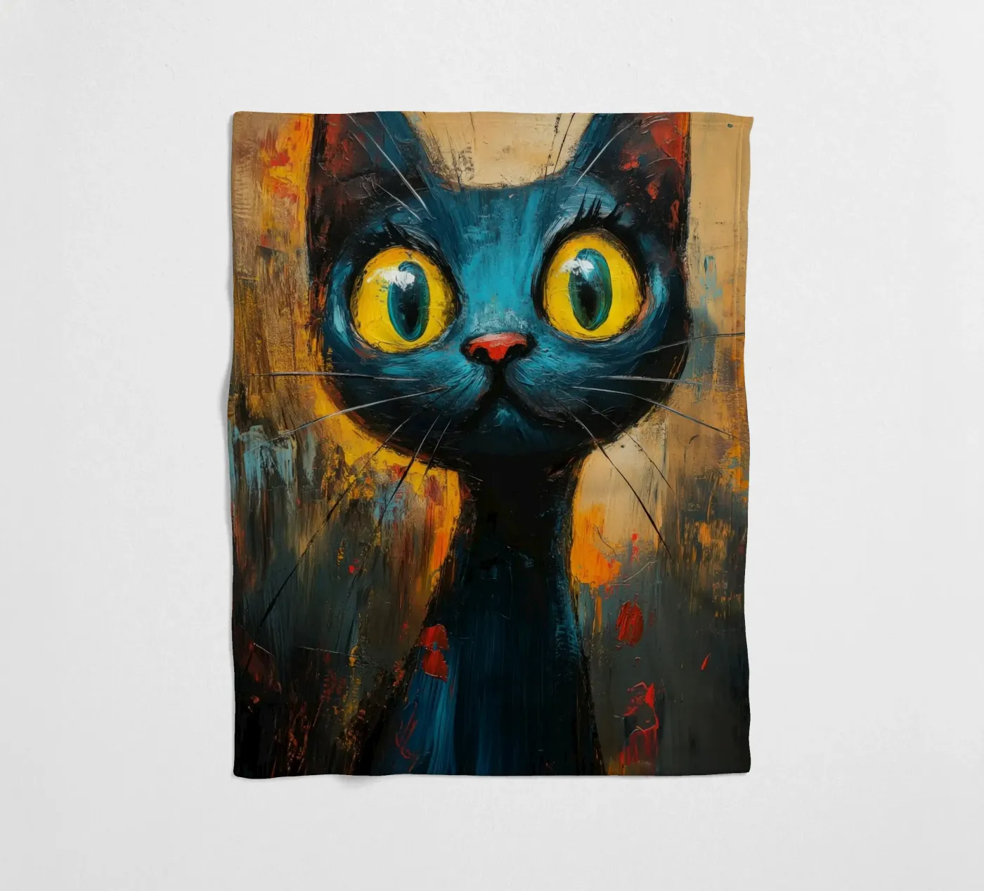 Kat fleecedeken van Art Unleashed
