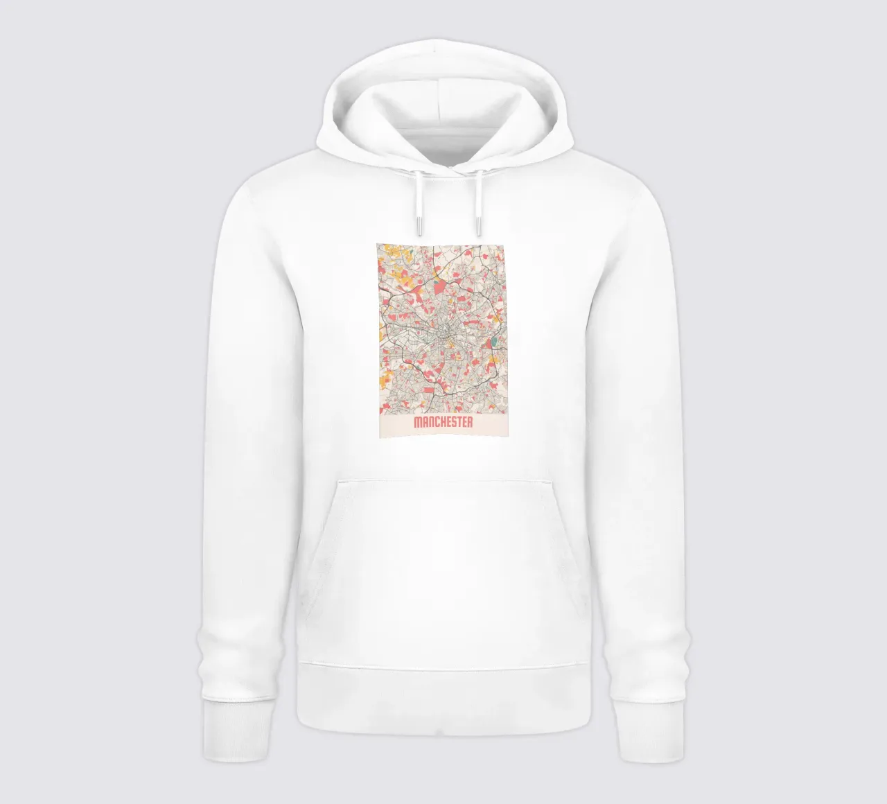 Manchester a fuoco - Elegante mappa della città in un design d'autore felpa con cappuccio da MOOODZART