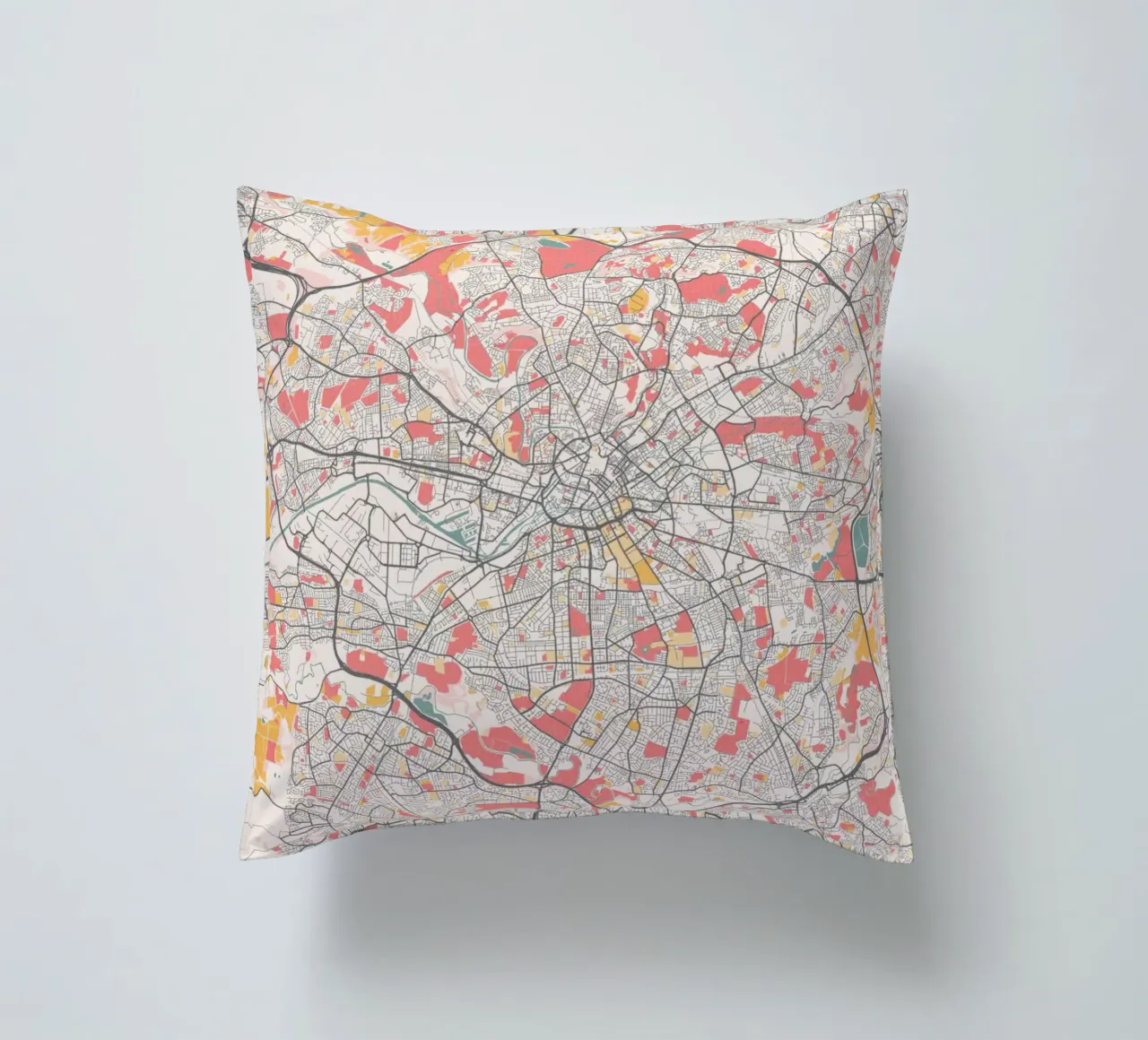 Manchester a fuoco - Elegante mappa della città in un design d'autore cuscino da MOOODZART