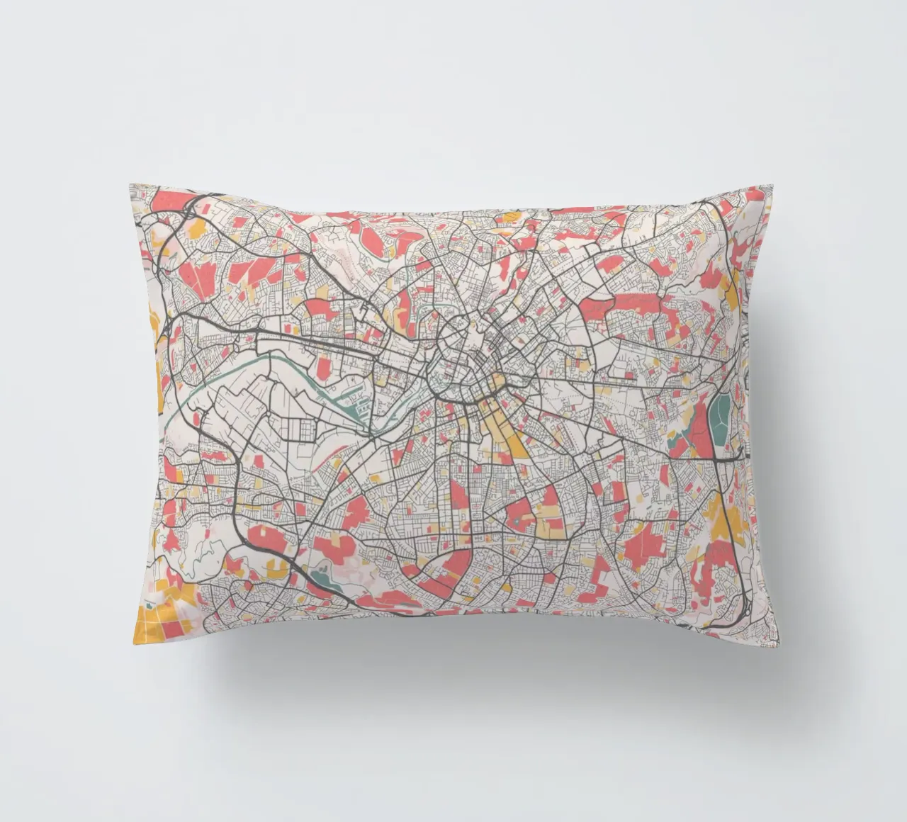 Manchester a fuoco - Elegante mappa della città in un design d'autore cuscino da MOOODZART