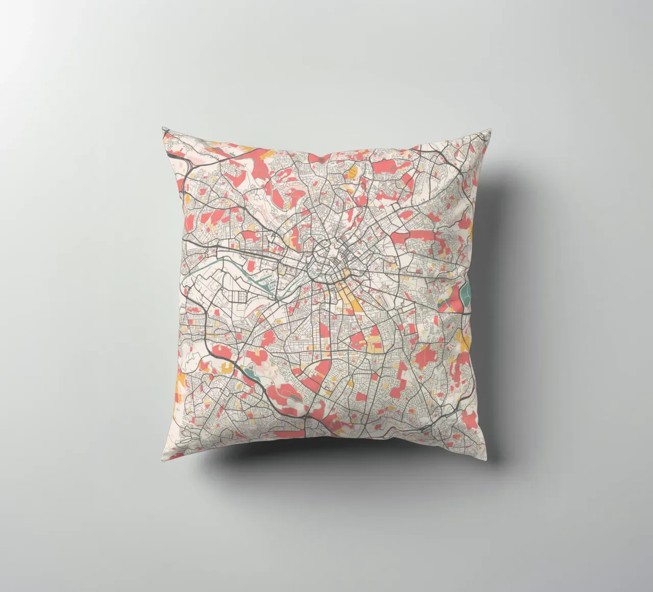 Manchester a fuoco - Elegante mappa della città in un design d'autore cuscino da MOOODZART