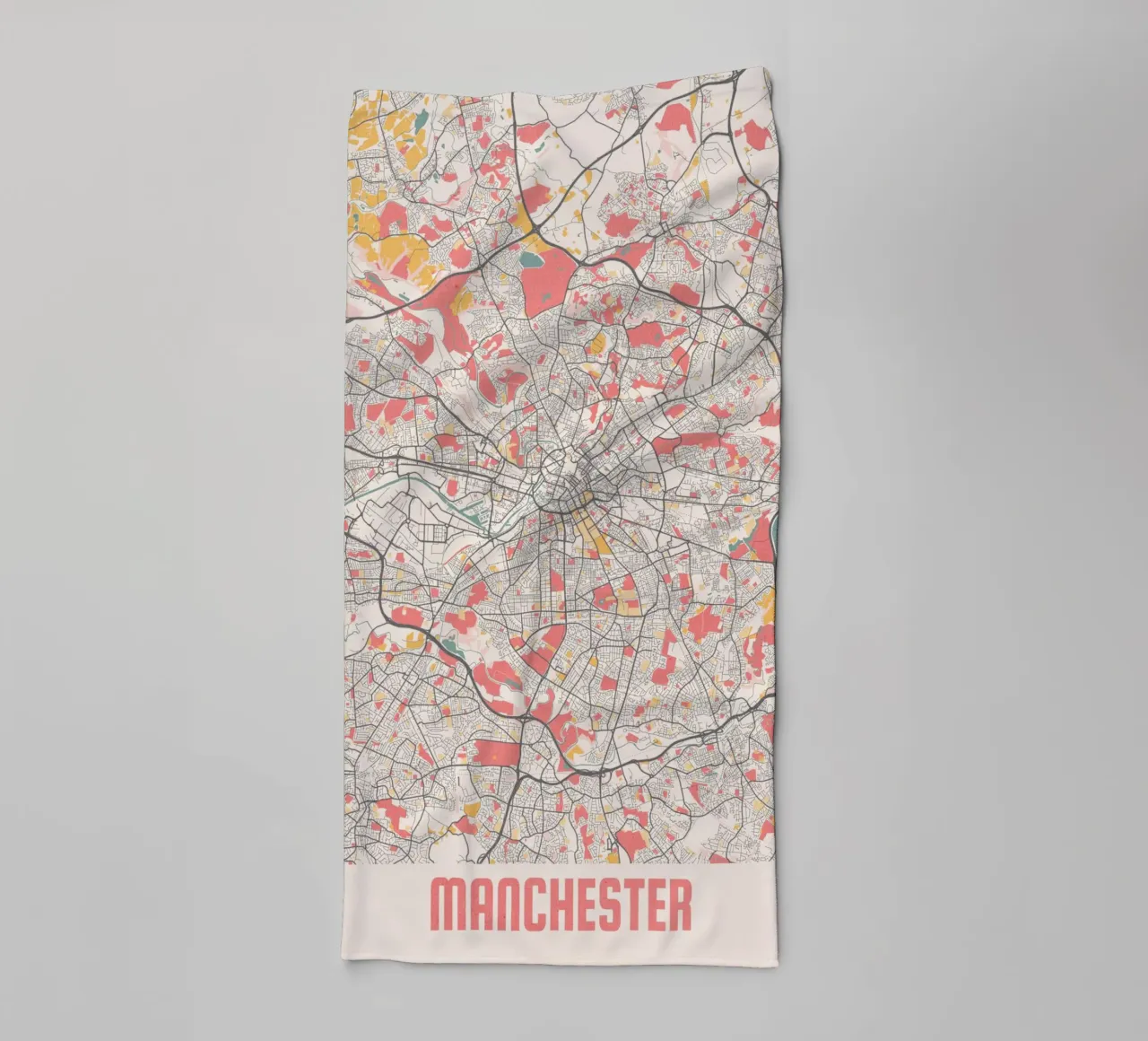 Manchester a fuoco - Elegante mappa della città in un design d'autore asciugamano da bagno da MOOODZART