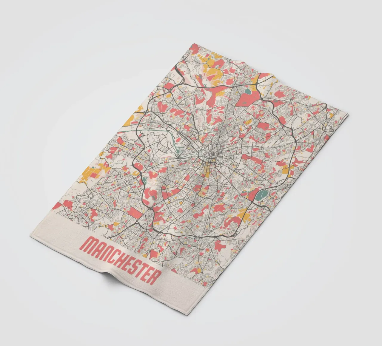 Manchester a fuoco - Elegante mappa della città in un design d'autore coperta in pile da MOOODZART