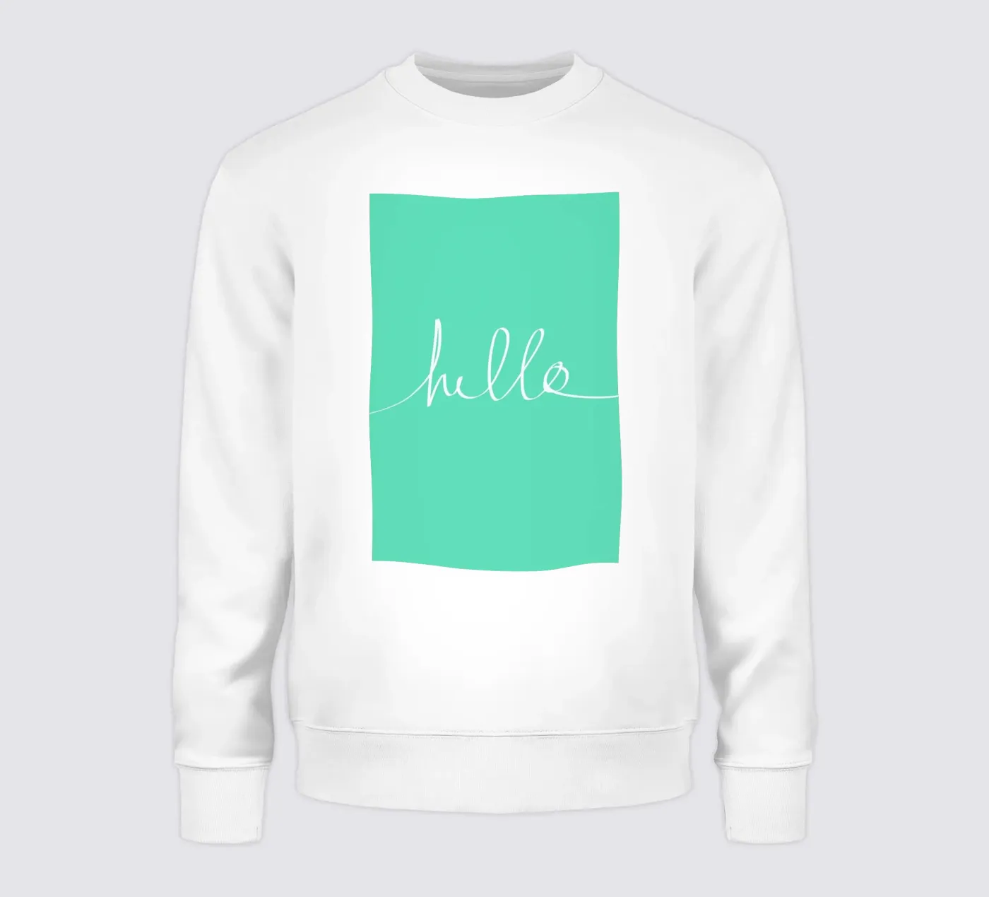 Hello Mint sweatshirt by Leah Flores
