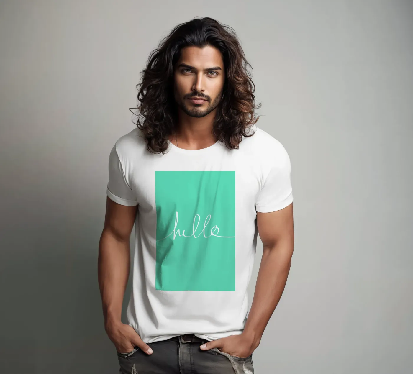 Hello Mint t-shirt da Leah Flores