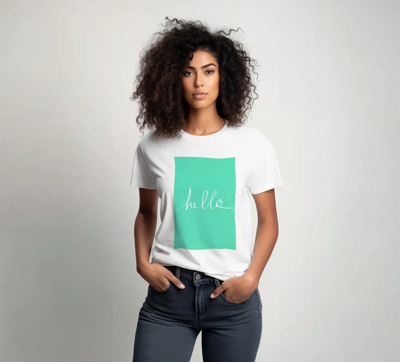 Hello Mint t-shirt da Leah Flores