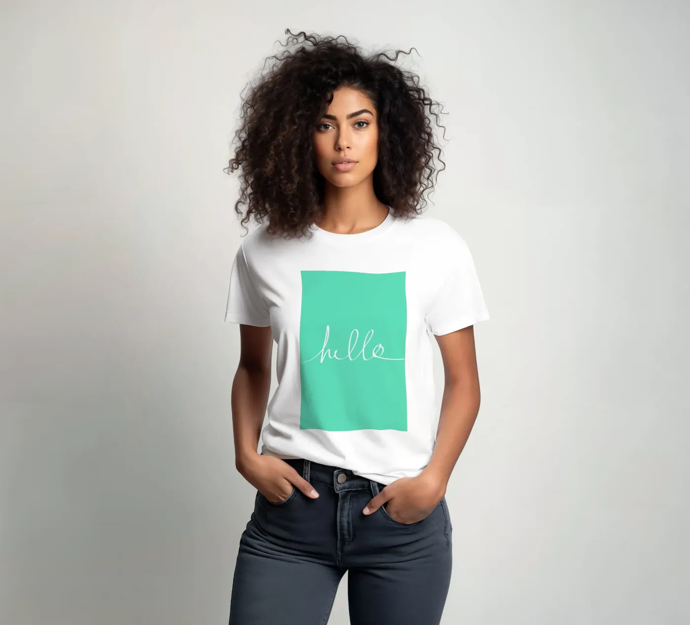 Hello Mint t-shirt da Leah Flores