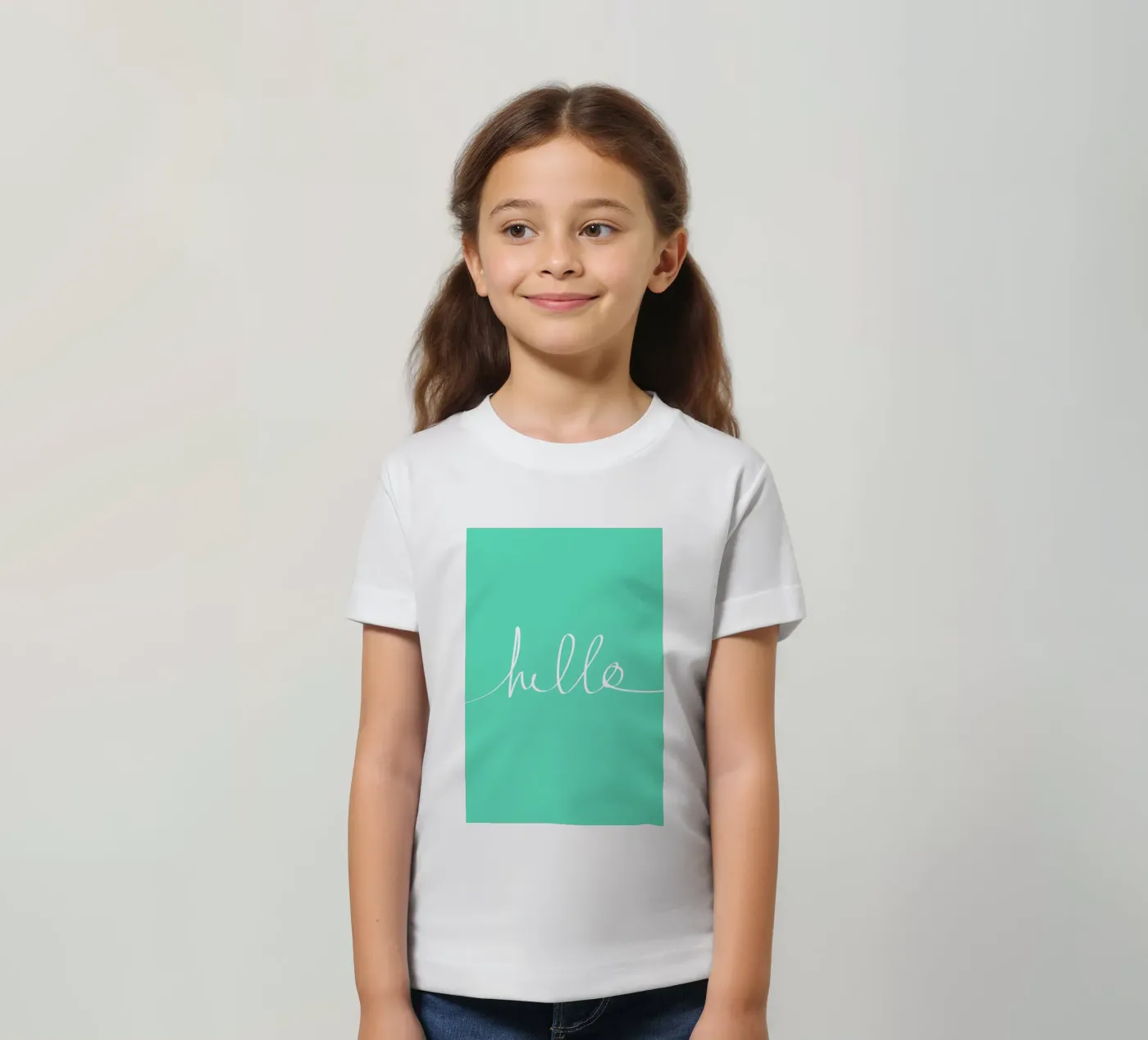 Hello Mint kids t-shirt by Leah Flores