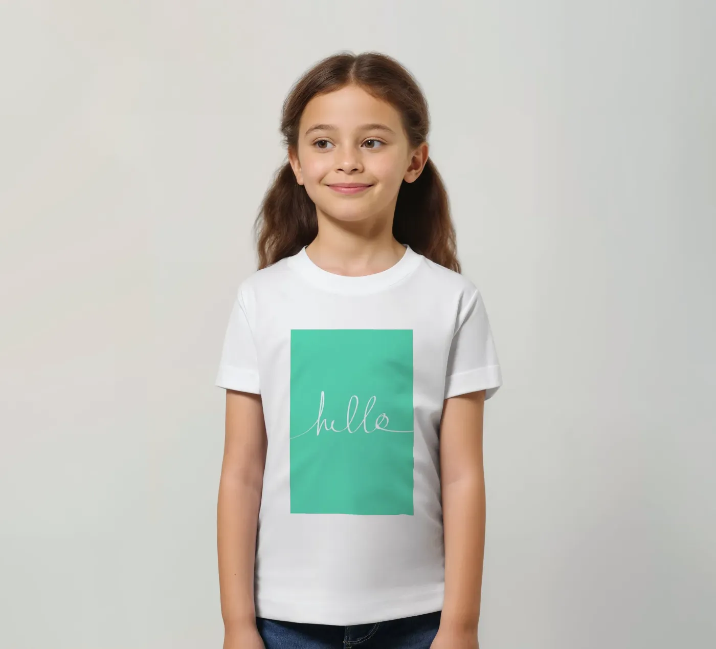 Hello Mint kinder t-shirt van Leah Flores
