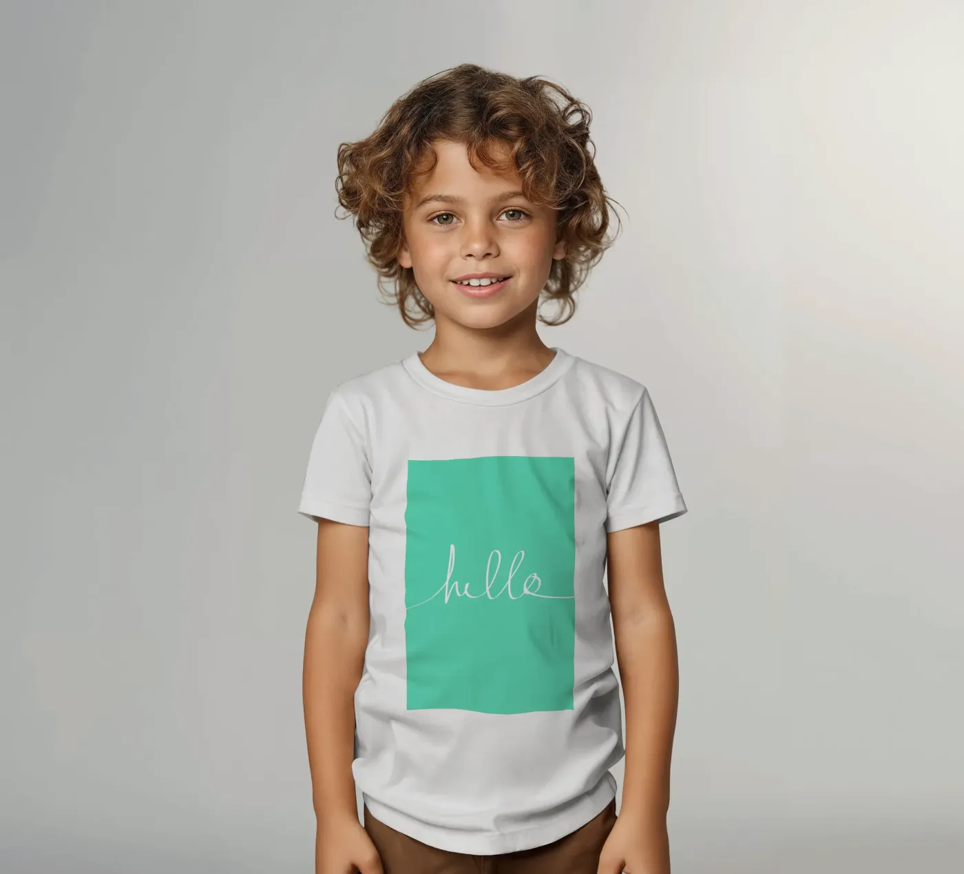 Hello Mint kids t-shirt by Leah Flores