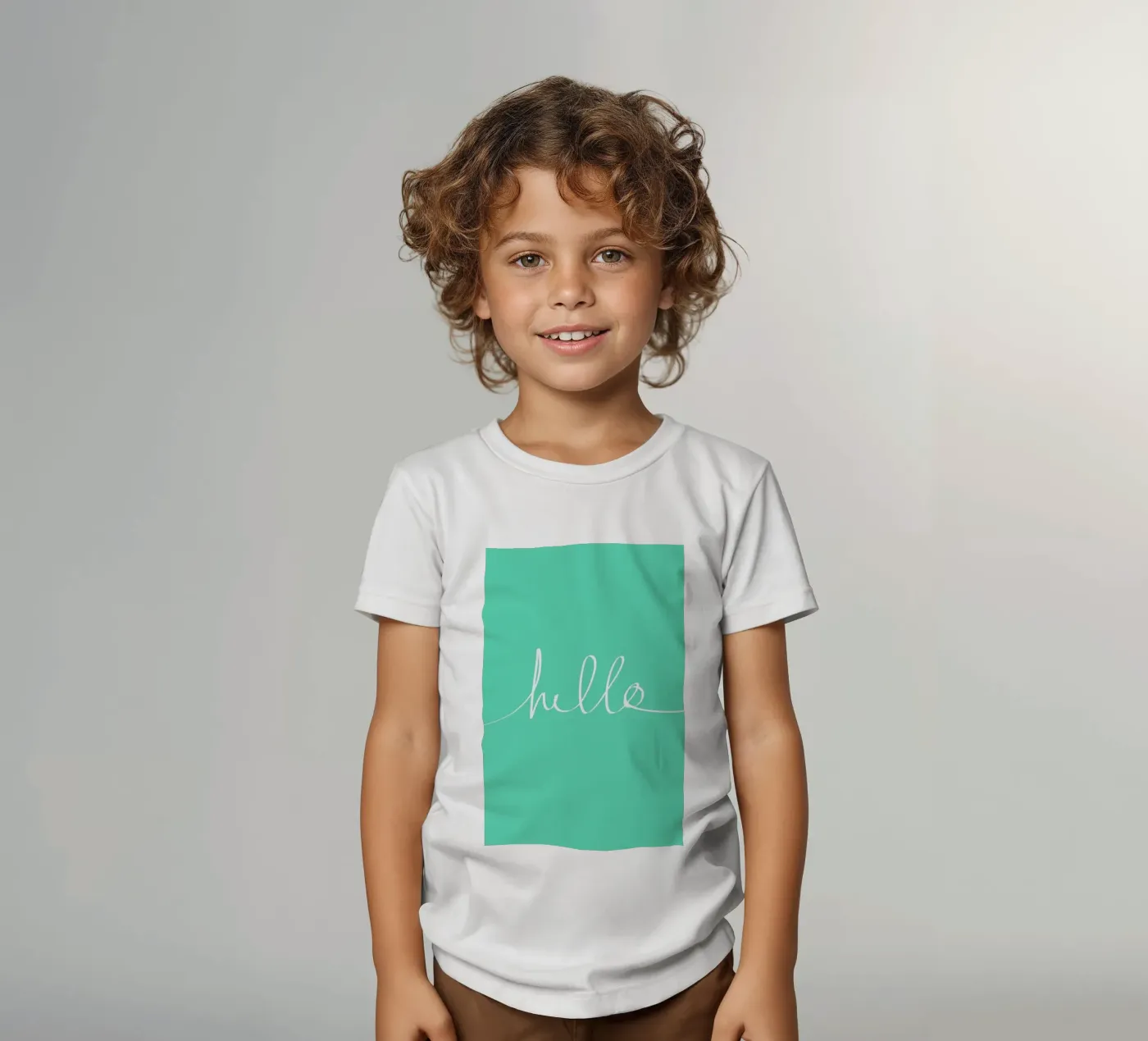 Hello Mint kids t-shirt by Leah Flores