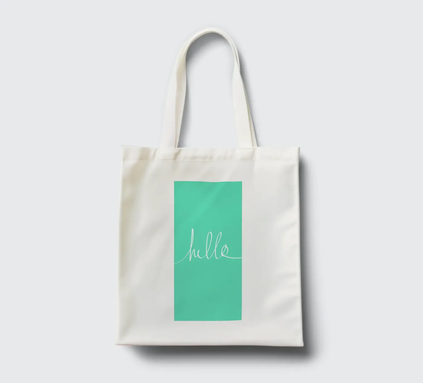 Hello Mint tote bag by Leah Flores