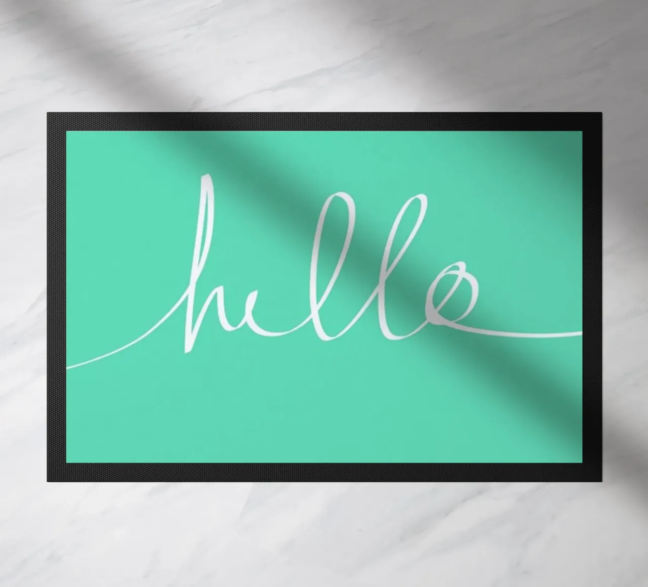 Hello Mint deurmat van Leah Flores