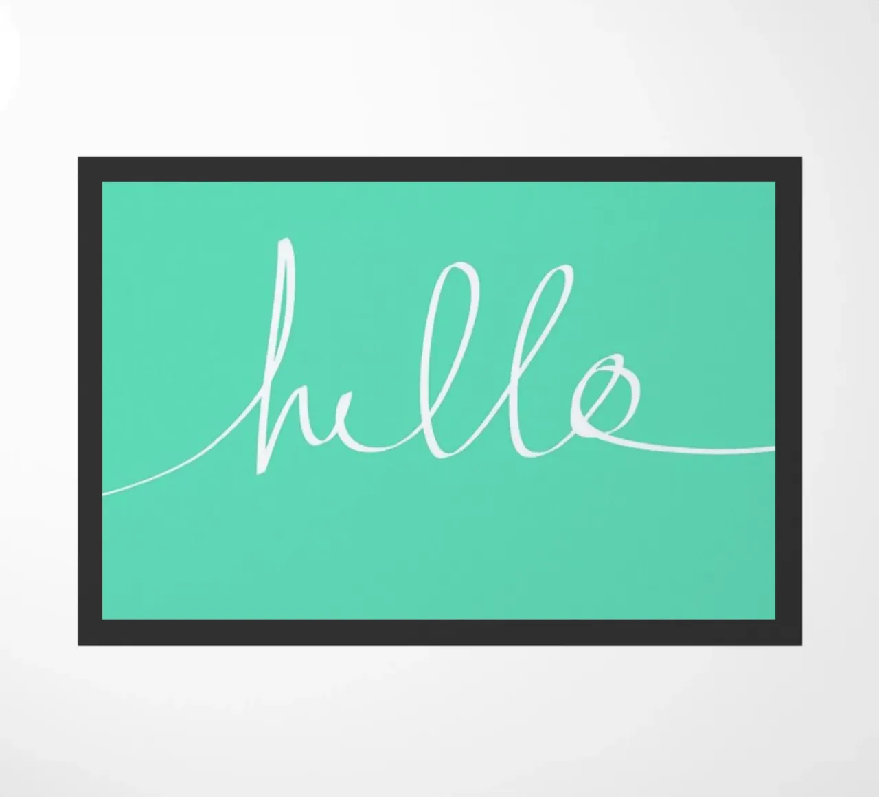 Hello Mint deurmat van Leah Flores