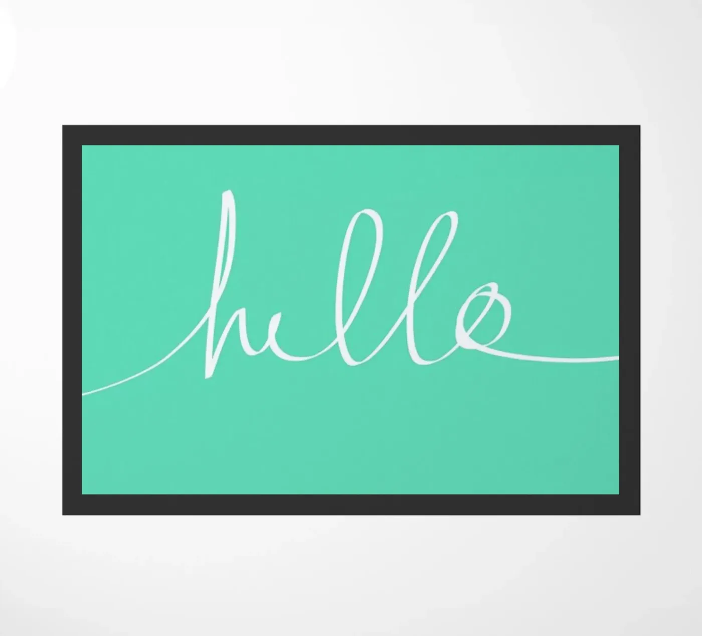 Hello Mint Fußmatte von Leah Flores