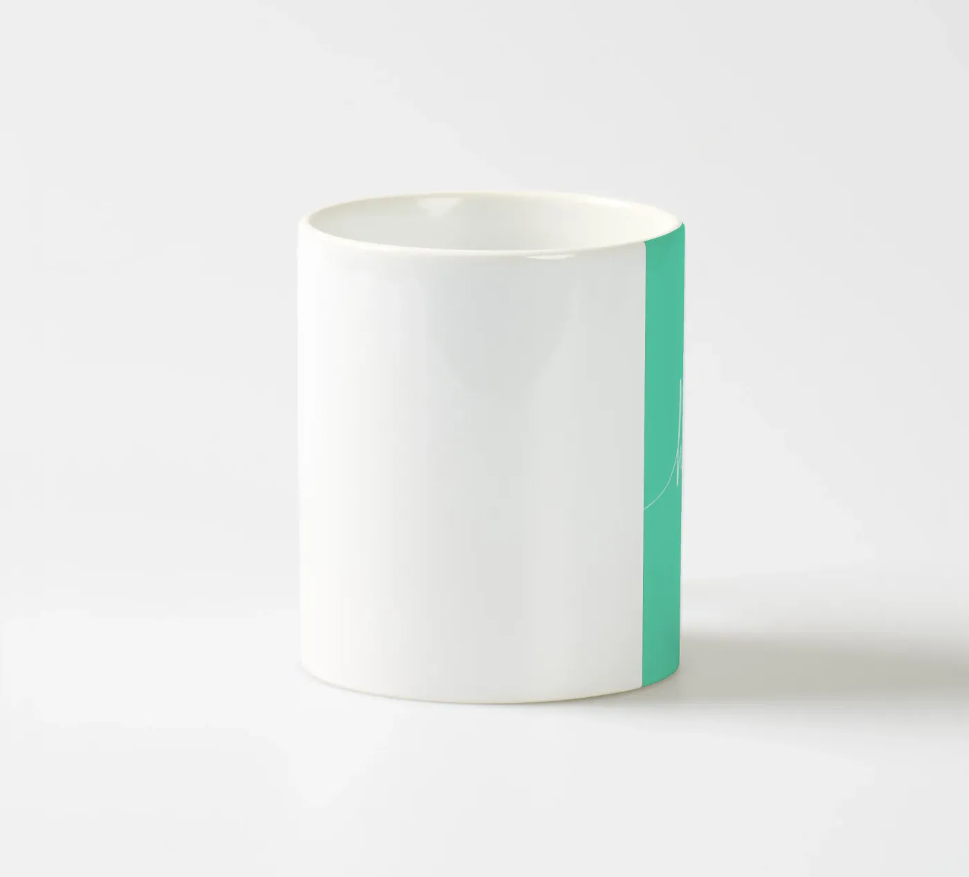 Hello Mint ceramic mug by Leah Flores