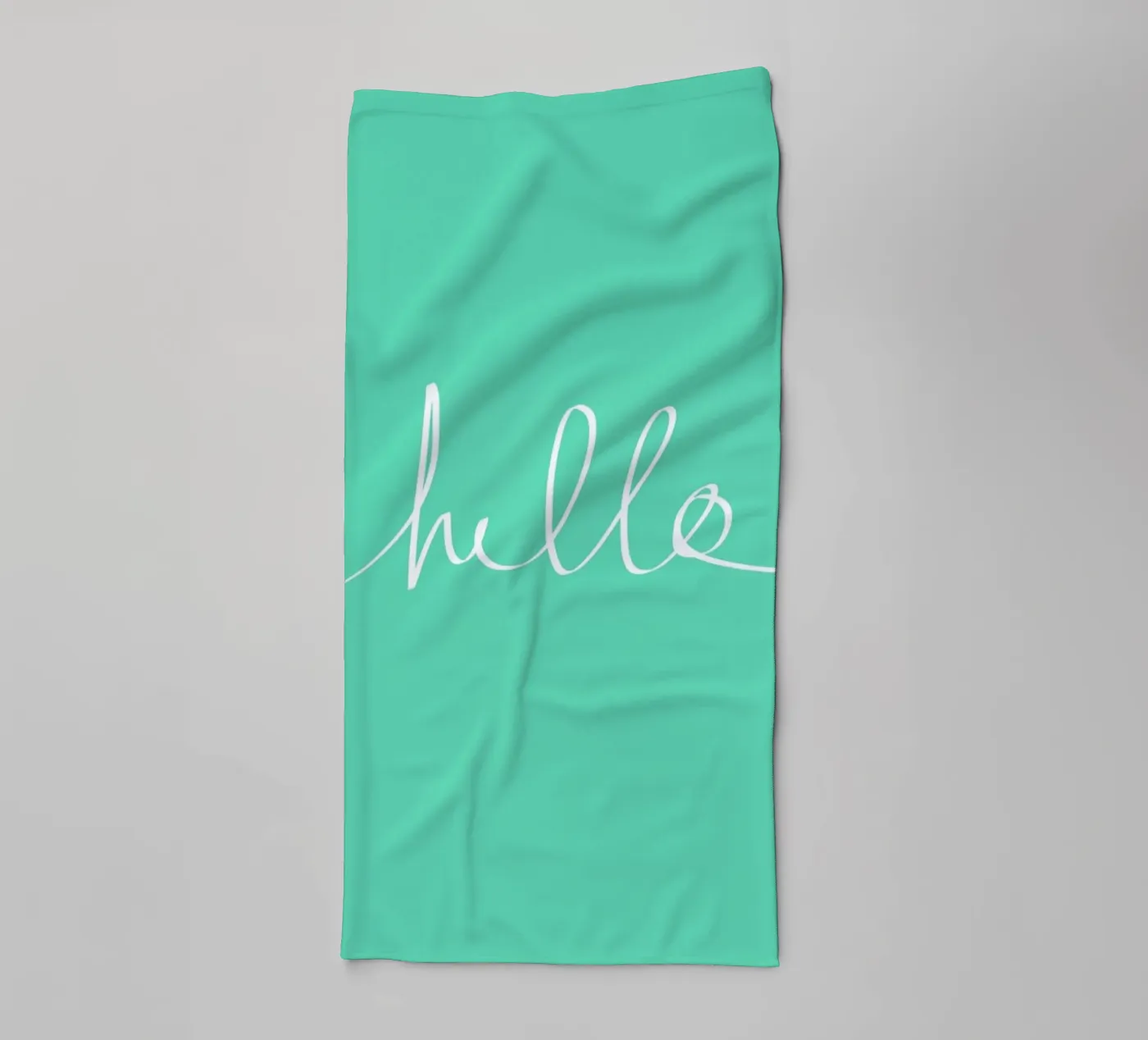 Hello Mint towel by Leah Flores