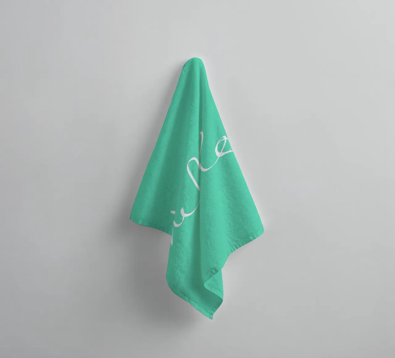 Hello Mint towel by Leah Flores