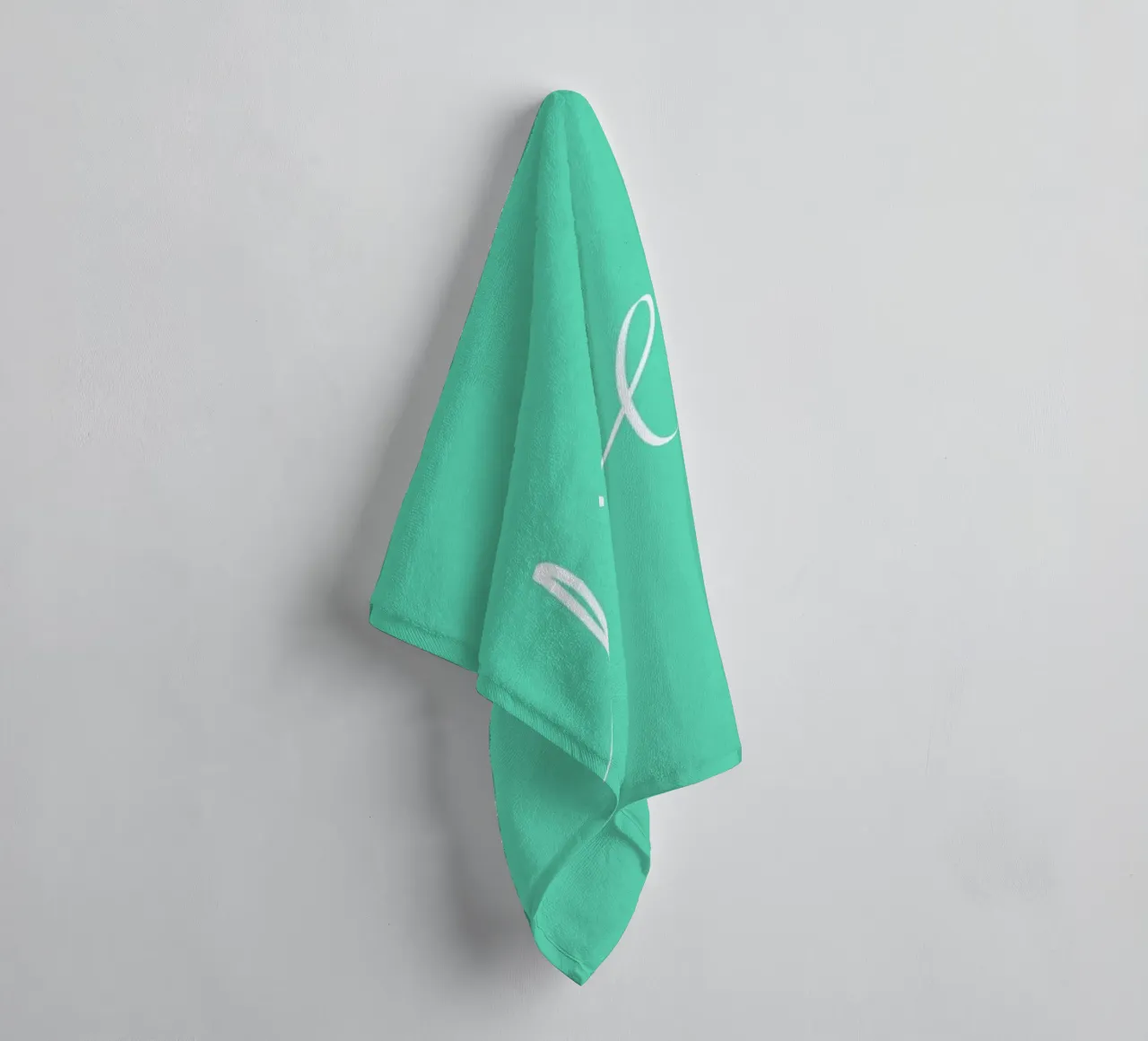 Hello Mint towel by Leah Flores
