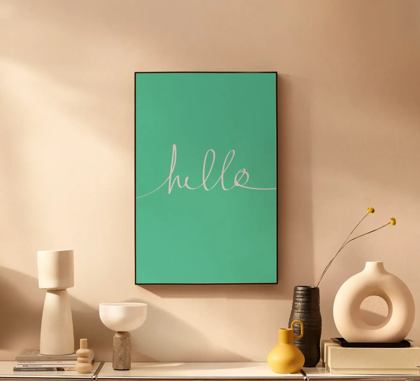 Hello Mint Acryl-Glas von Leah Flores
