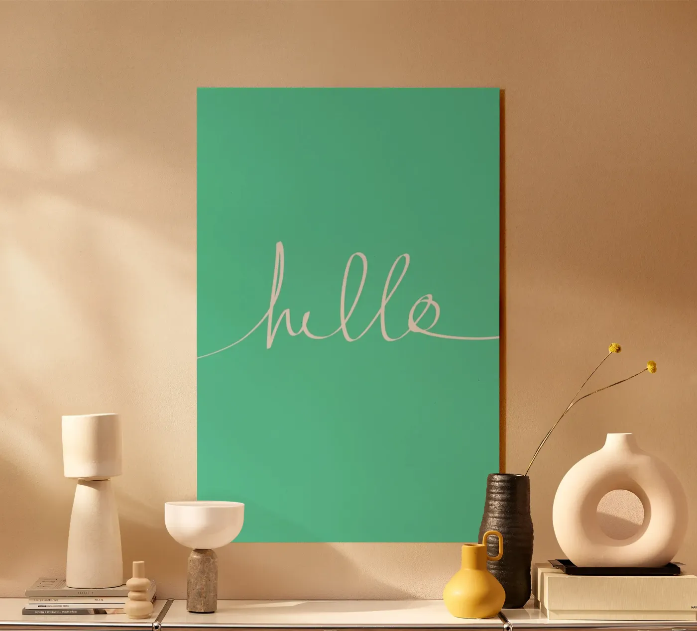 Hello Mint acryl van Leah Flores