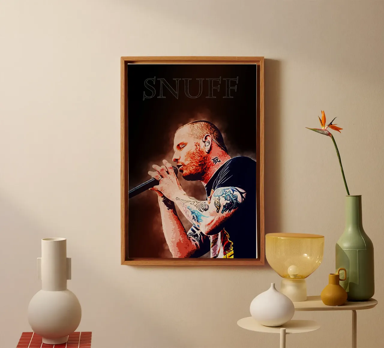 Art of Corey canvas with Floater frame by neonartroom